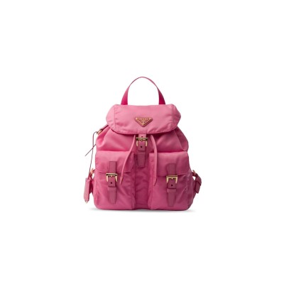 PRADA RE-NYLON FABRIC BACKPACK SMALL SIZE WOMEN'S BEGONIA PINK 1BZ677 (28*23.5*12cm)